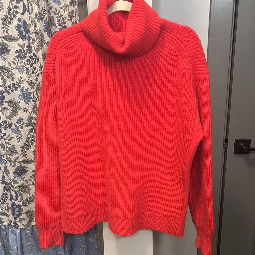 J Crew Red Turtleneck Sweater